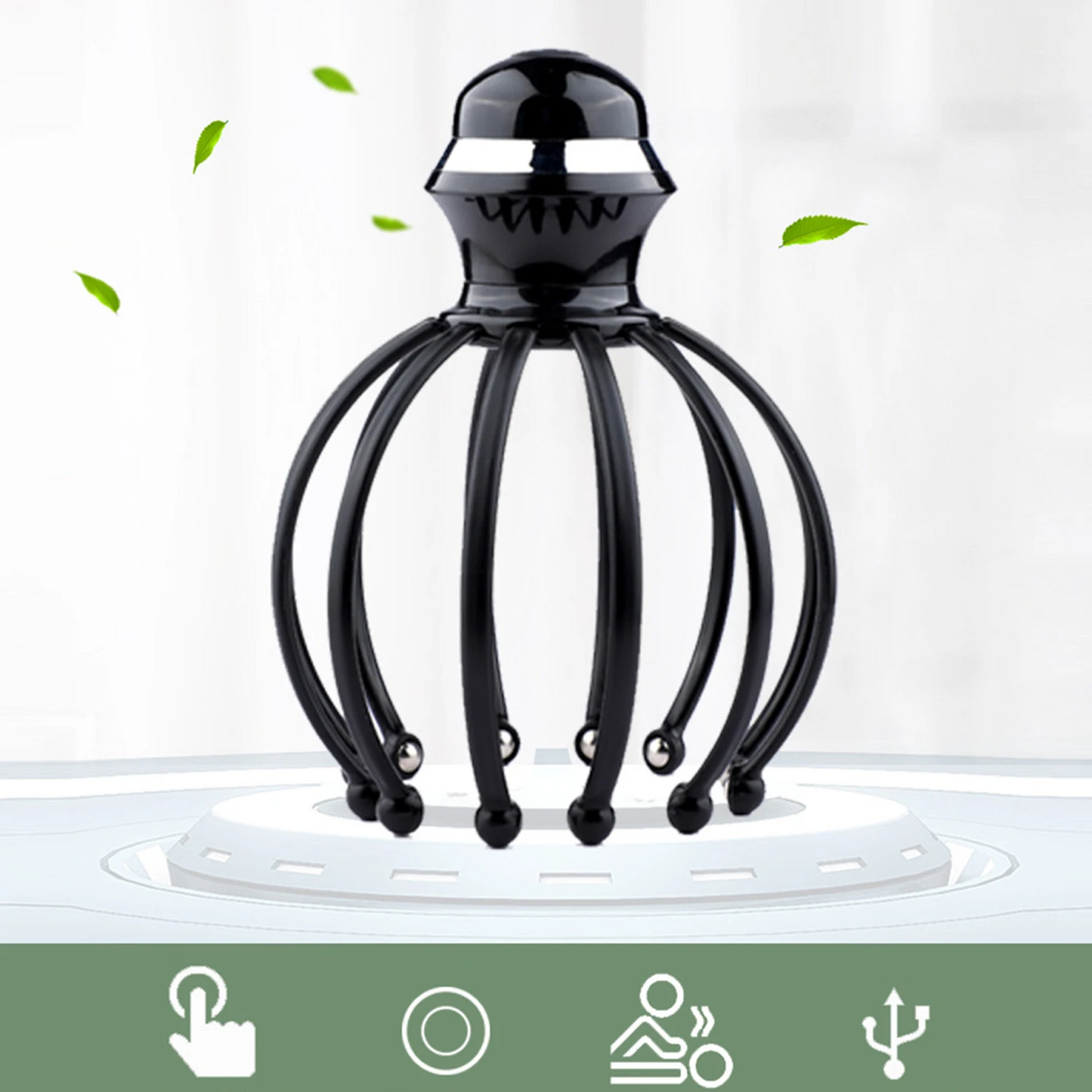 Vibration Head Massager Scalp Relaxation 12 Claw Electric Head Massager Octopus Point Massager