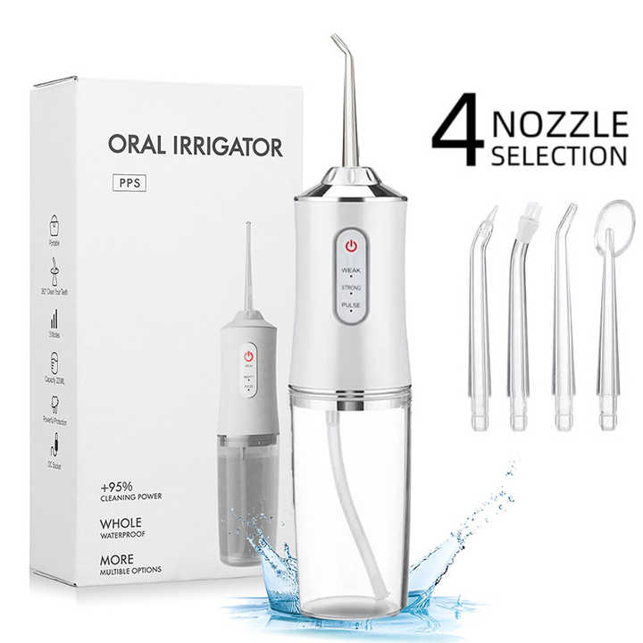 Portable Water Flosser | 360° Rotating Nozzle Oral Irrigator for Deep Cleaning