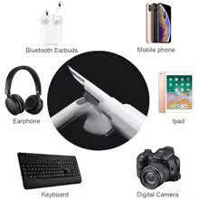 Bluetooth Earphones Cleaner Kit, Earbuds Cleaning Kit, Multi-Function Cleaning Pen With Soft Brush Flocking Sponge For Headphone