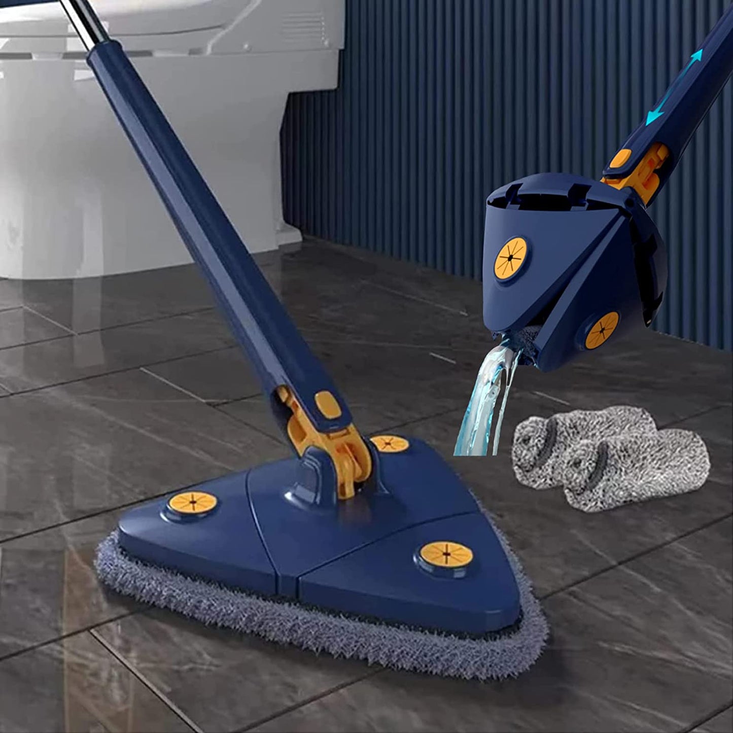 360° Rotating Wet & Dry Triangular Mop – Versatile Cleaning for Floors, Windows & More